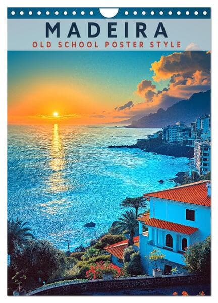 Madeira - Old School Poster Style (Wandkalender 2026 DIN A4 hoch), CALVENDO Monatskalender