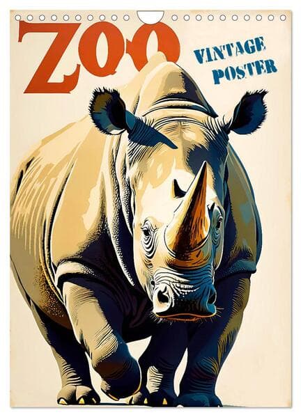 Zoo Vintage-Poster (Wandkalender 2026 DIN A4 hoch), CALVENDO Monatskalender