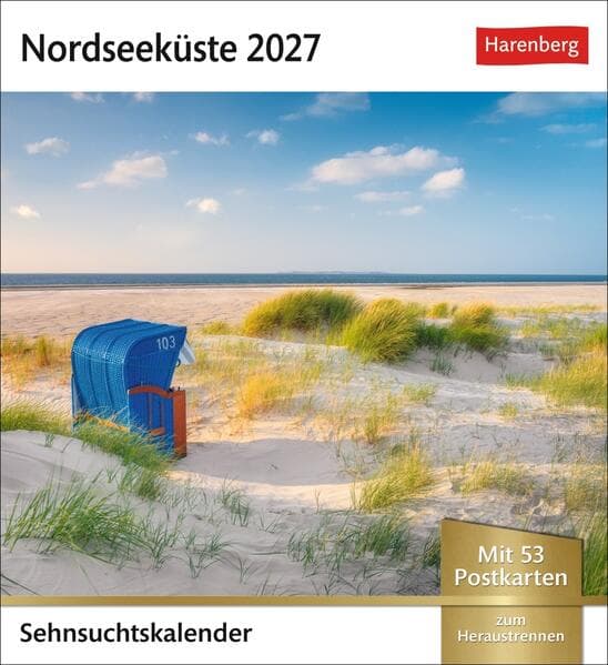Nordseeküste Sehnsuchtskalender 2027 - Wochenkalender mit 53 Postkarten