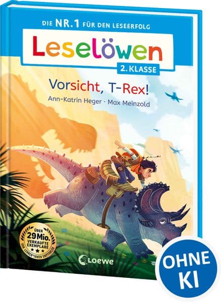 Leselöwen 2. Klasse - Vorsicht, T-Rex!: Die Nr. 1 für den Leseerfolg - Mit Leselernschrift ABeZeh - Erstlesebuch für Kinder ab 7 Jahren