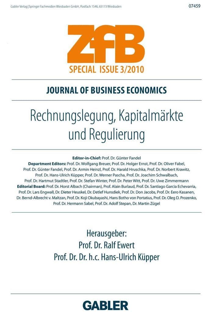 Rechnungslegung, Kapitalmärkte und Regulierung