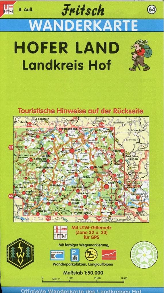 Hofer Land, Landkreis Hof 1 : 50 000. Fritsch Wanderkarte
