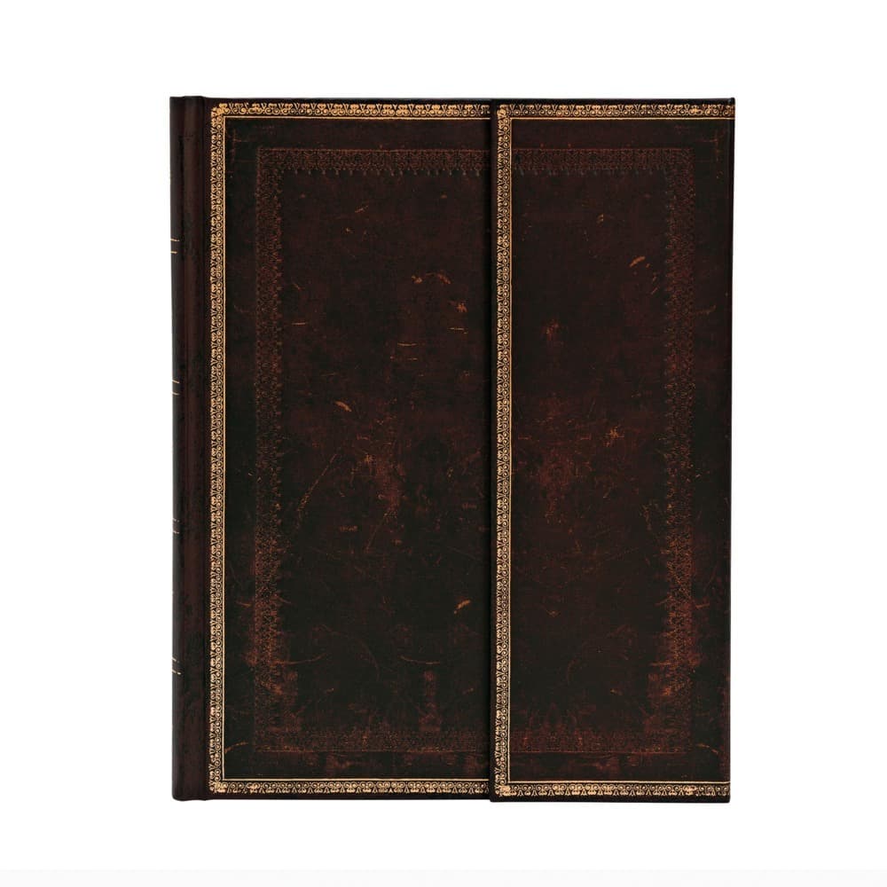 Black Moroccan Ultra Lined Hardcover Journal (Wrap Closure)