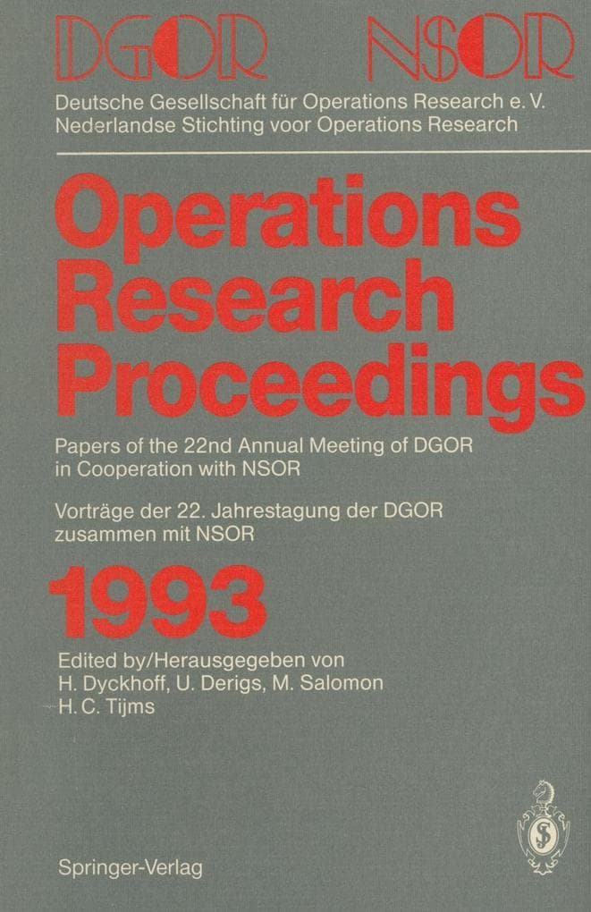 Operations Research Proceedings 1993