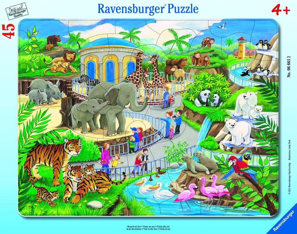 Besuch im Zoo. Rahmenpuzzle