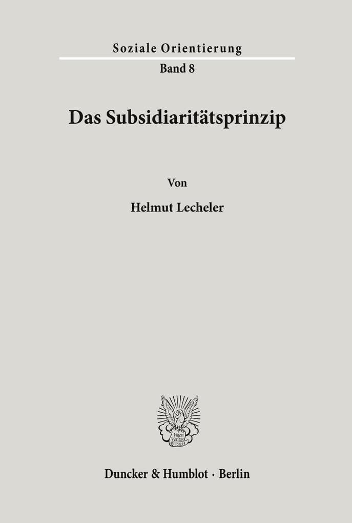 Das Subsidiaritätsprinzip.