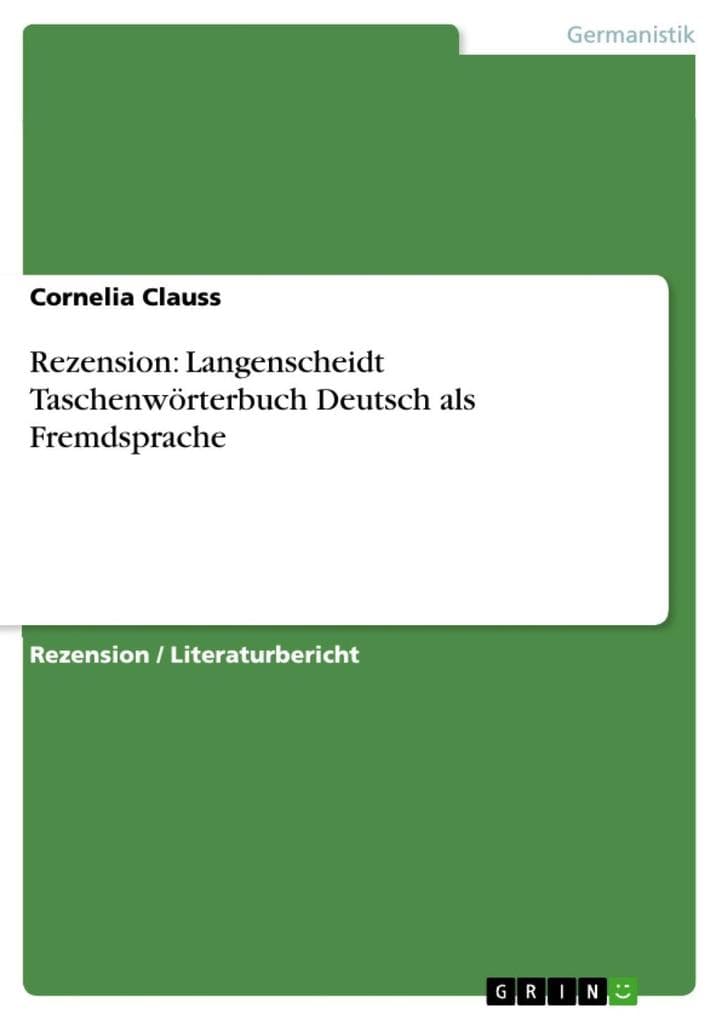 Rezension: Langenscheidt Taschenwörterbuch Deutsch als Fremdsprache