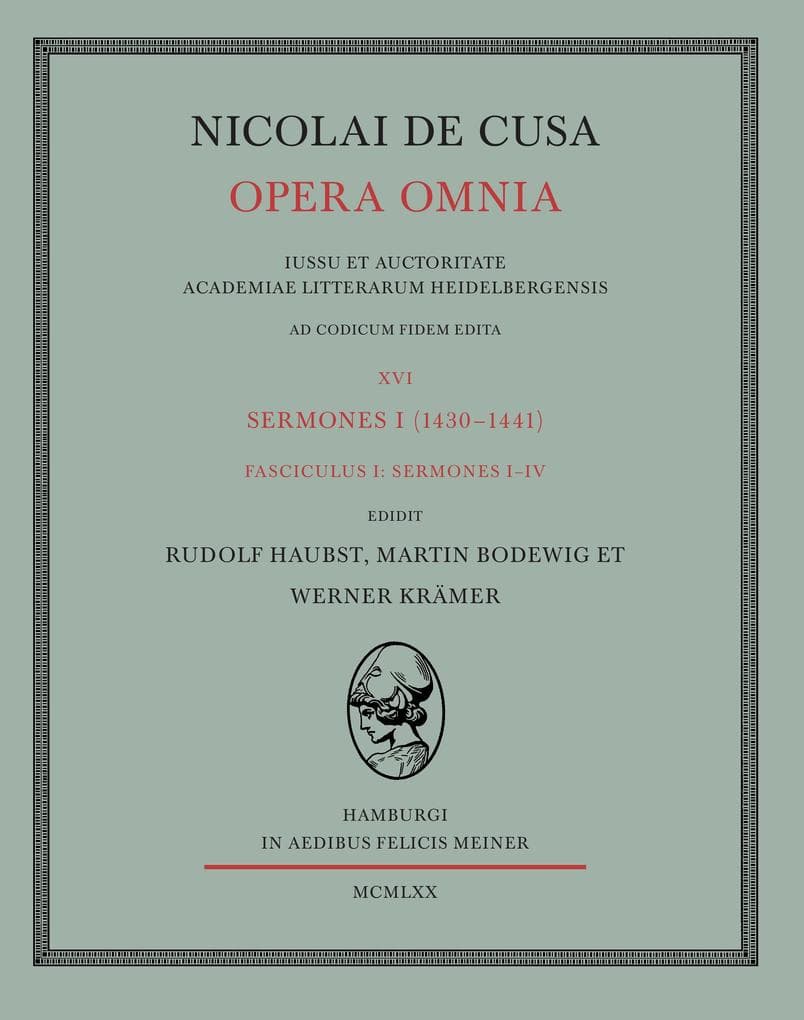 Nicolai de Cusa Opera omnia / Nicolai de Cusa Opera omnia