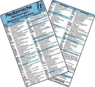 Medizinische Abkürzungen - Medizinische Taschen-Karte