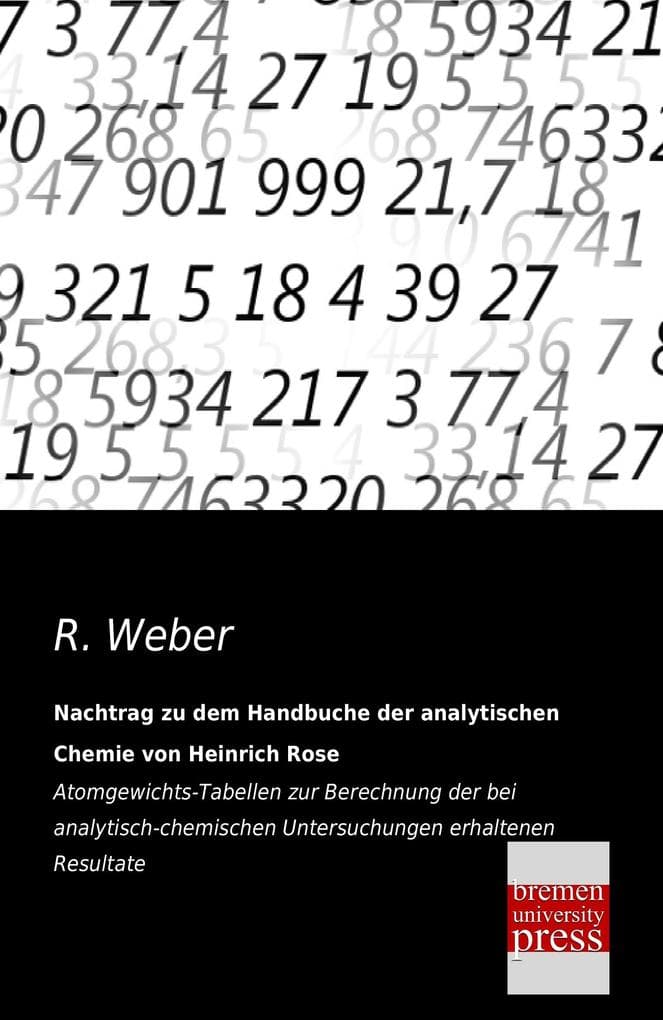 Nachtrag zu dem Handbuche der analytischen Chemie von Heinrich Rose