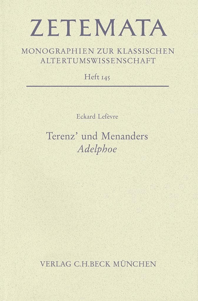 Terenz' und Menanders Adelphoe
