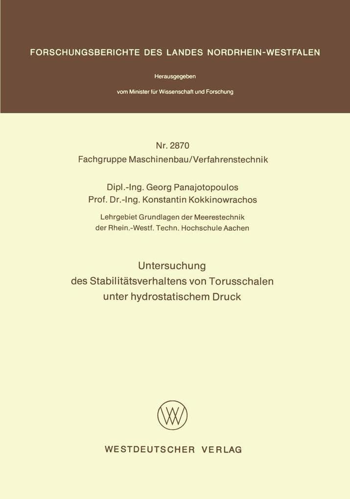 Untersuchung des Stabilitätsverhaltens von Torusschalen unter hydrostatischem Druck