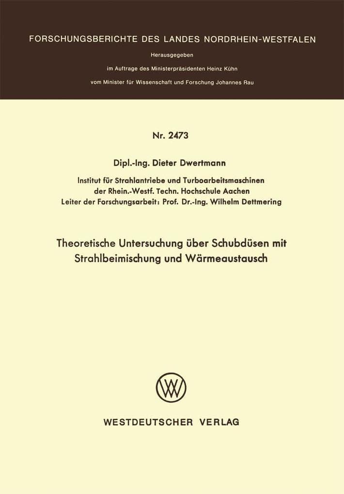 Theoretische Untersuchung über Schubdüsen mit Strahlbeimischung und Wärmeaustausch