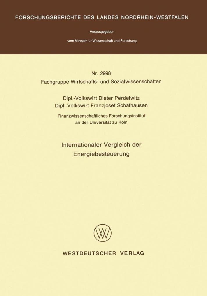 Internationaler Vergleich der Energiebesteuerung