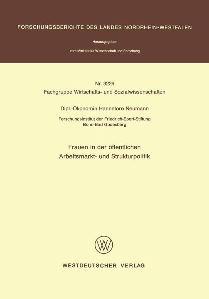 Frauen in der öffentlichen Arbeitsmarkt- und Strukturpolitik