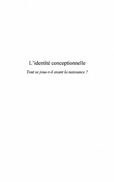 L'identite conceptionnelle