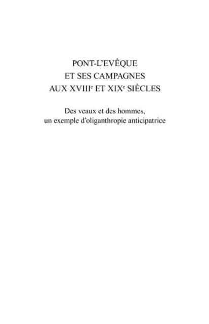 Pont-l'evEque et ses campagnesaux xviii