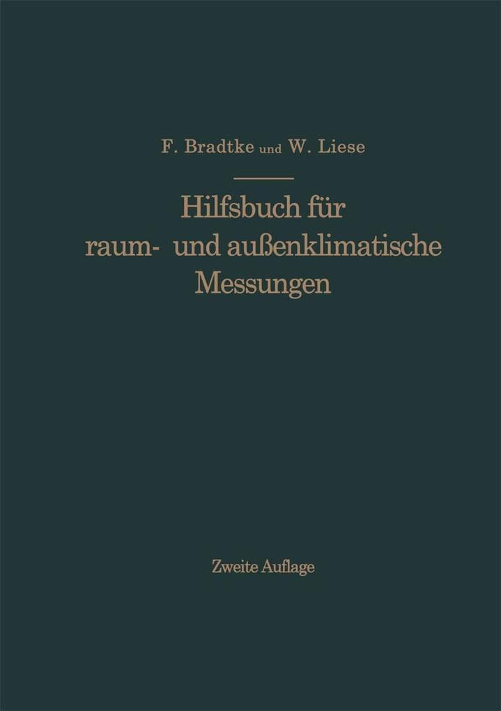 Hilfsbuch für raum- und außenklimatische Messungen