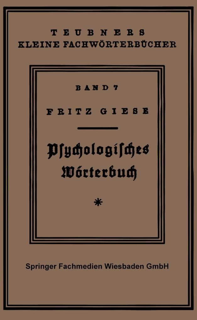 Psÿchologisches Wörterbuch