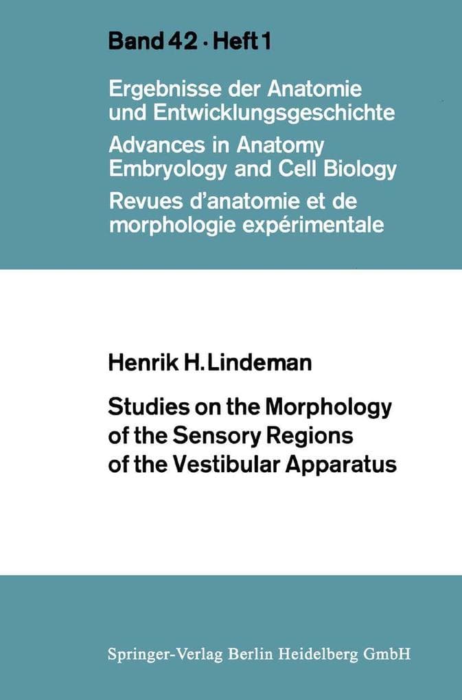 Studies on the Morphology of the Sensory Regions of the Vestibular Apparatus