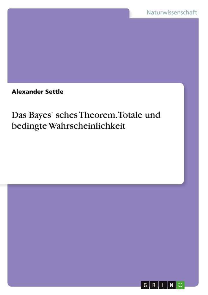 Das Bayes' sches Theorem. Totale und bedingte Wahrscheinlichkeit
