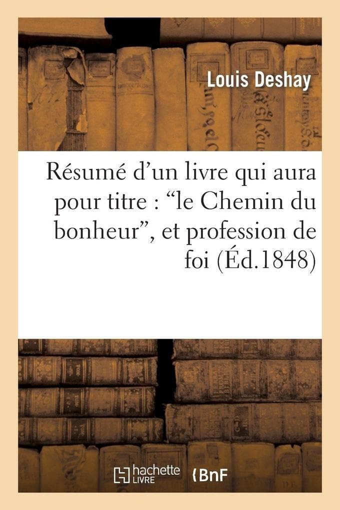 Résumé d'un livre qui aura pour titre