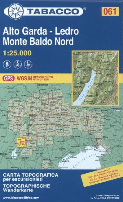 Tabacco Wandern 1 : 25 000 Riva del Garda - Ledro - Monte Baldo Nord