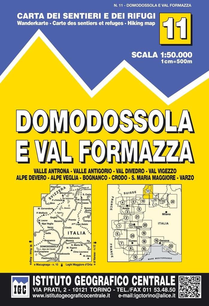 IGC Italien 1 : 50 000 Wanderkarte 11 Domodossola