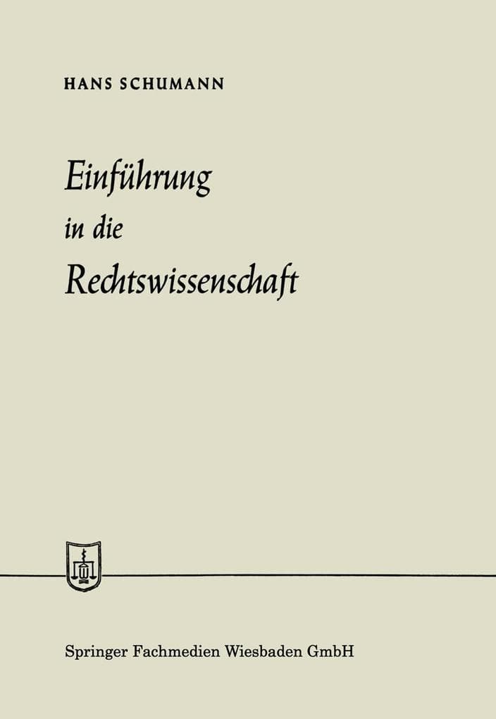 Einführung in die Rechtswissenschaft