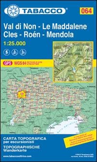 Tabacco Wandern 1 : 25 000 Val di Non-LeMaddalene-Cles-Roen-Mendola