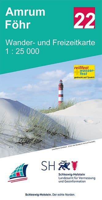 Amrum - Föhr Wander- und Freizeitkarte 1:25 000