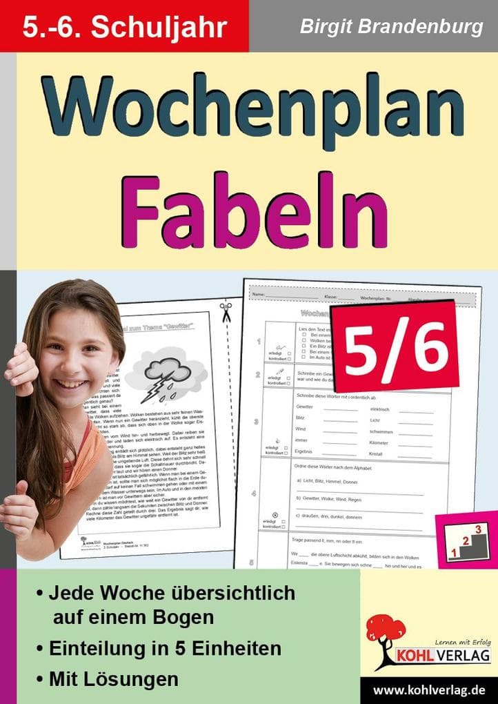 Wochenplan Fabeln / Klasse 5-6