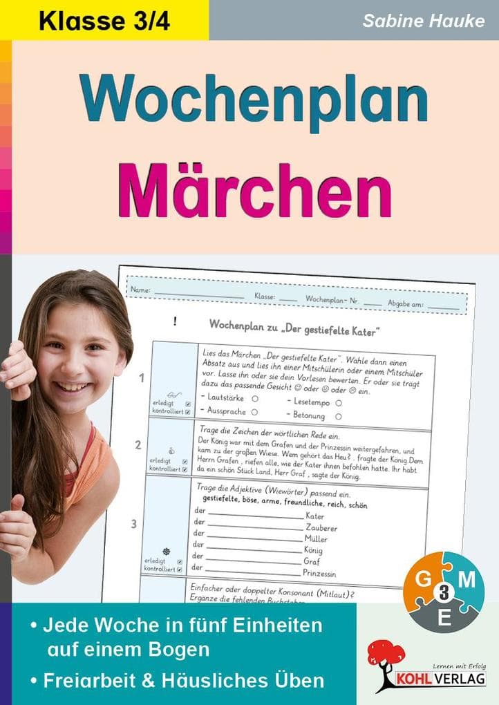 Wochenplan Märchen / Klasse 3-4