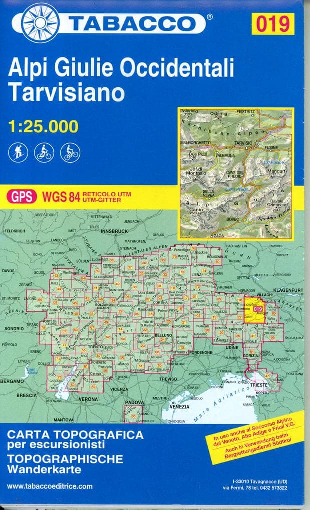 Wanderkarte 19 Alpi Giulie