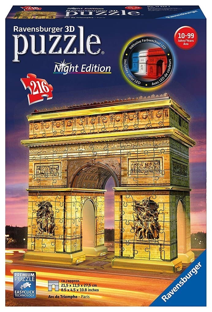 Triumphbogen bei Nacht. 3D Puzzle 216 Teile