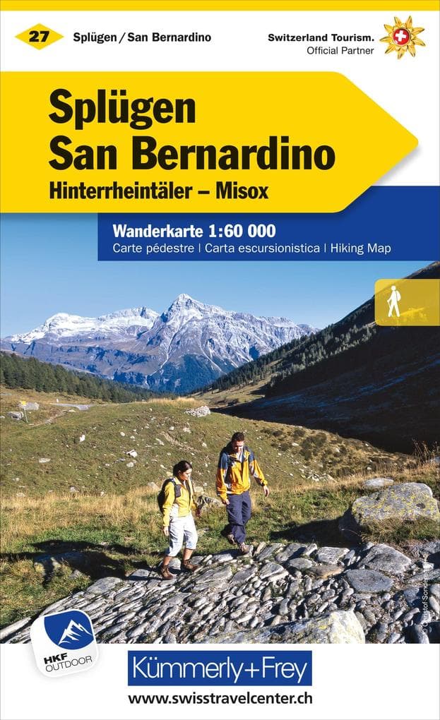 Splügen-San Bernardino, Hinterrheintäler, Misox Wanderkarte nr. 27