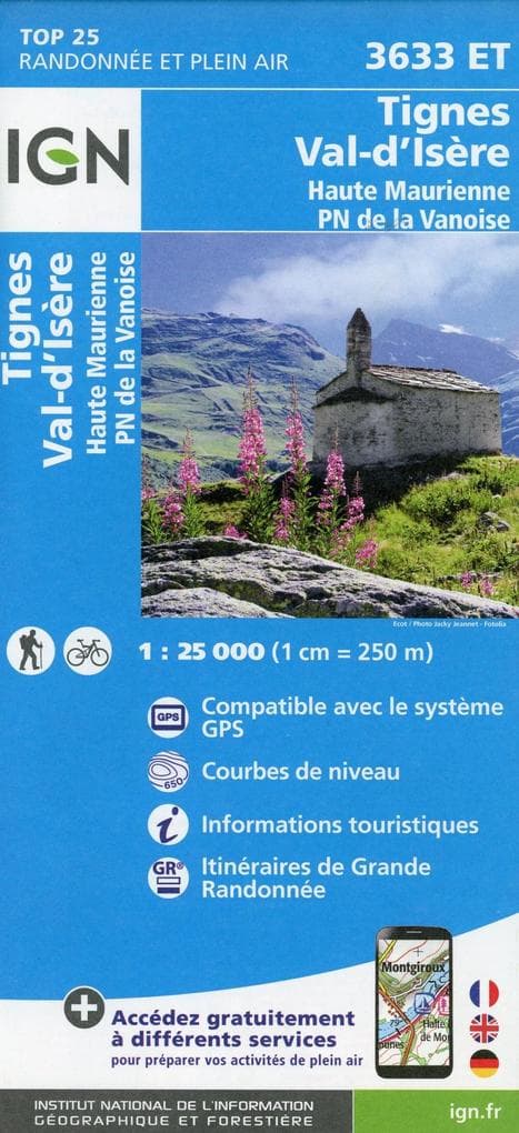 Tignes - Val d'Isère - Haute Maurienne - Parc National de la Vanoise 1:25 000