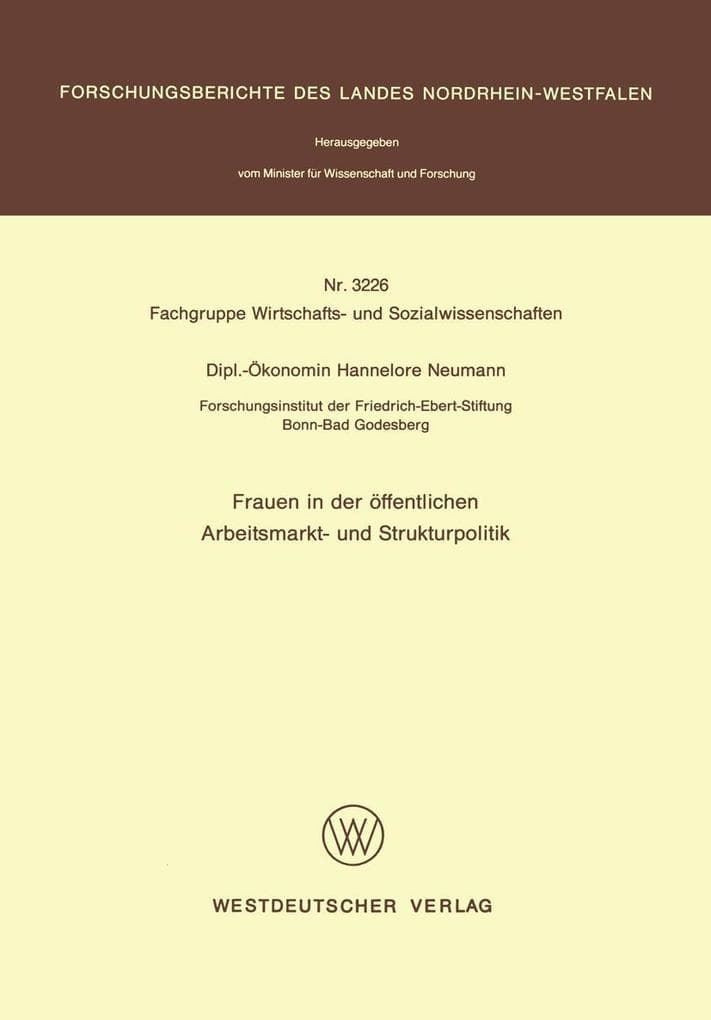 Frauen in der öffentlichen Arbeitsmarkt- und Strukturpolitik