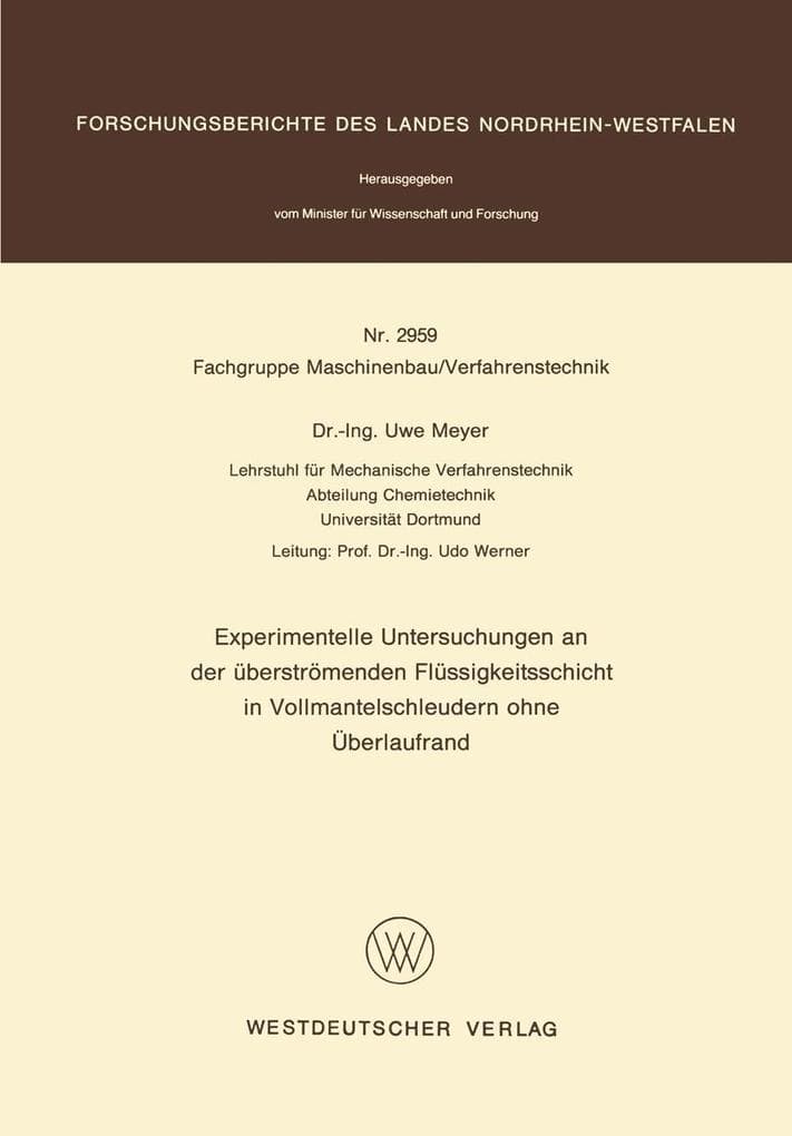 Experimentelle Untersuchungen an der überströmenden Flüssigkeitsschicht in Vollmantelschleudern ohne Überlaufrand