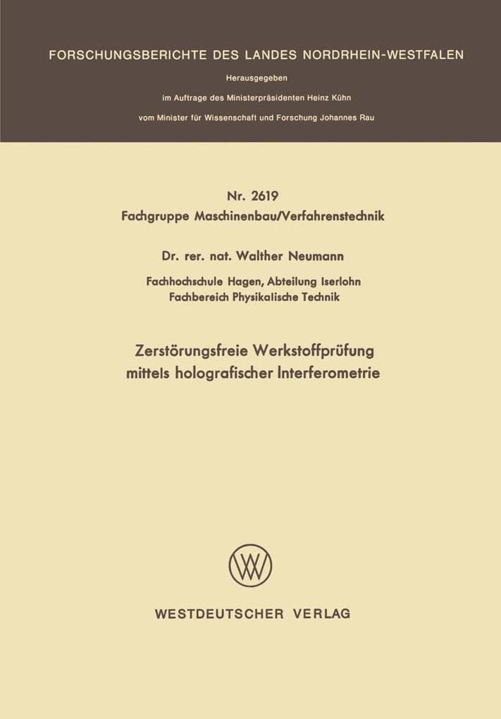 Zerstörungsfreie Werkstoffprüfung mittels holografischer Interferometrie