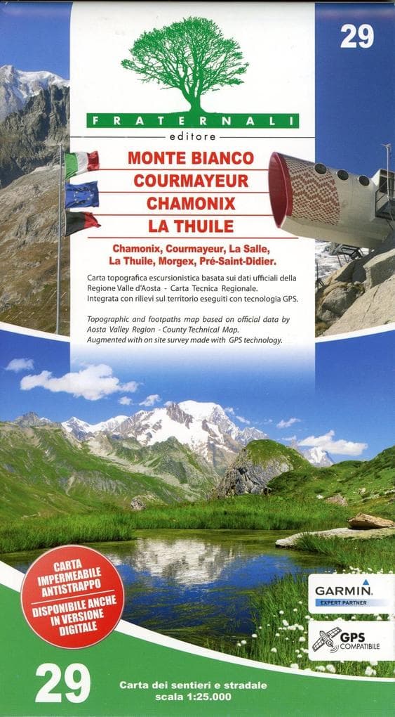 Carta n. 29. Monte Bianco, Courmayeur, La Thuile, Chamonix 1:25.000