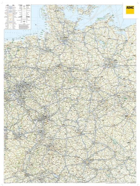 ADAC LänderKarte Deutschland 1:650 000, plano in Hülse