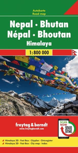 Nepal - Bhutan, Autokarte 1:800.000 LZ bis 2023