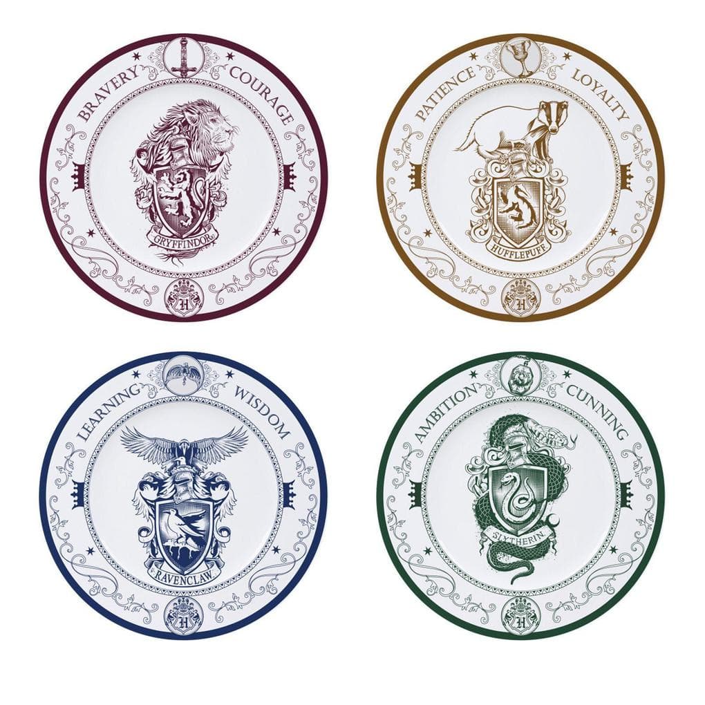 HARRY POTTER - Set of 4 Plates - Hogwarts Houses