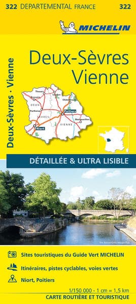 Deux-Sevres, Vienne - Michelin Local Map 322