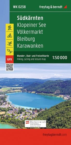 freytag & berndt Wanderkarte WK 0238 Südkärnten, Klopeiner See - Völkermarkt - Bleiburg - Karawanken 1:50.000