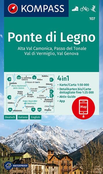 KOMPASS Wanderkarte 107 Ponte di Legno 1:50.000