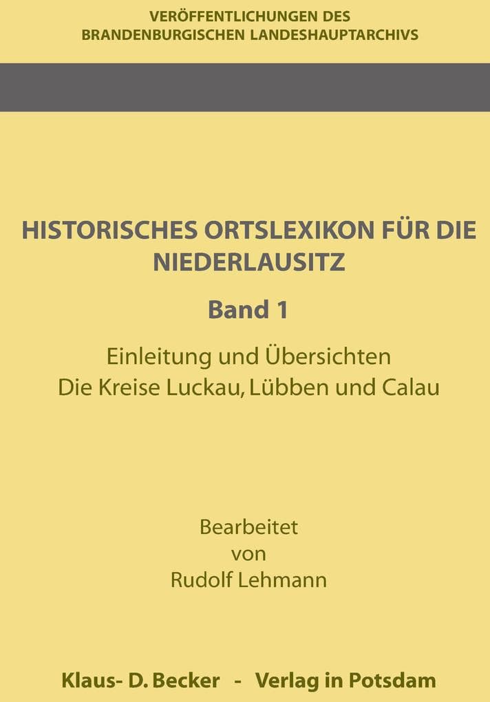 Historisches Ortslexikon für die Niederlausitz