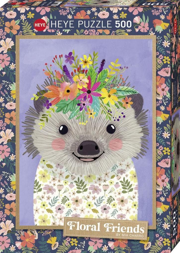 Funny Hedgehog, Floral Friends Puzzle 500 Teile