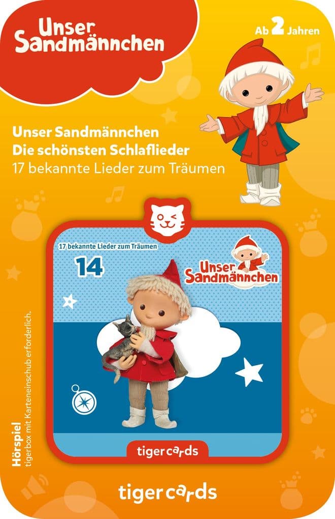 Tiger Media - Tigercards - Unser Sandmännchen - Die schönsten Schlaflieder-17 bekannte Lieder zum Tr